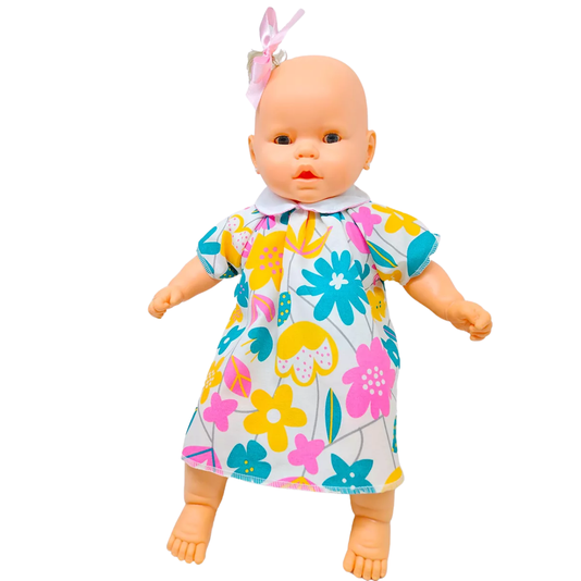 Boneca Nenezinho Branco Vestido Colorido Estrela