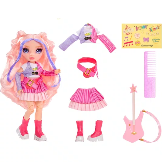 Boneca Rainbow High Jr Rock Band Bella Parker Pink 9 MGA Entertainment