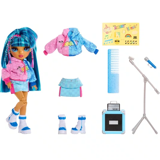 Boneca Rainbow High Jr Rock Band Skyler Bradshaw Blue 9 MGA Entertainment