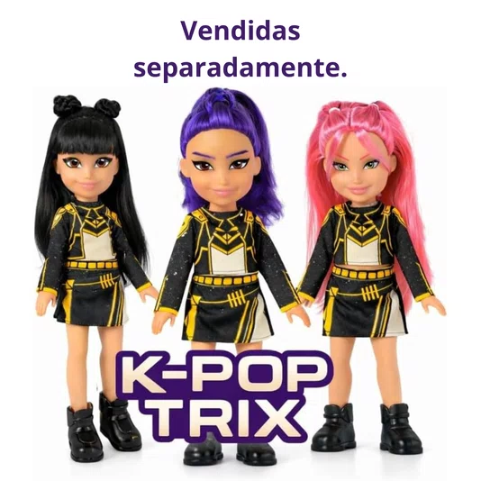 Boneca Sora Rosa Estilo Fashion e Acessórios K-Pop Trix Gold Pupee