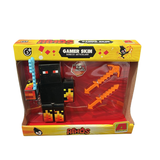 Boneco Athos com Acessórios Gamer Skin 15 cm Algazarra
