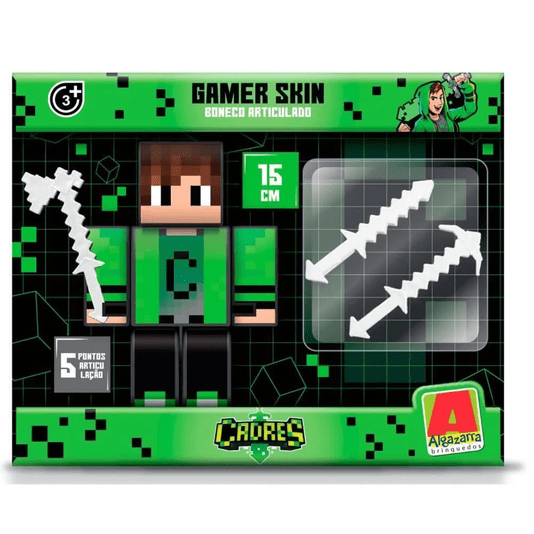 Boneco Cadres com Acessórios Gamer Skin 15 cm Algazarra