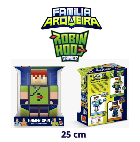 Boneco Família Arqueira Robin Hood Gamer Skin 25 cm Algazarra