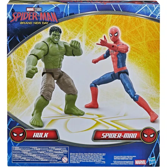 Boneco Homem Aranha e Hulk Marvel Studios Um Novo Dia Hasbro