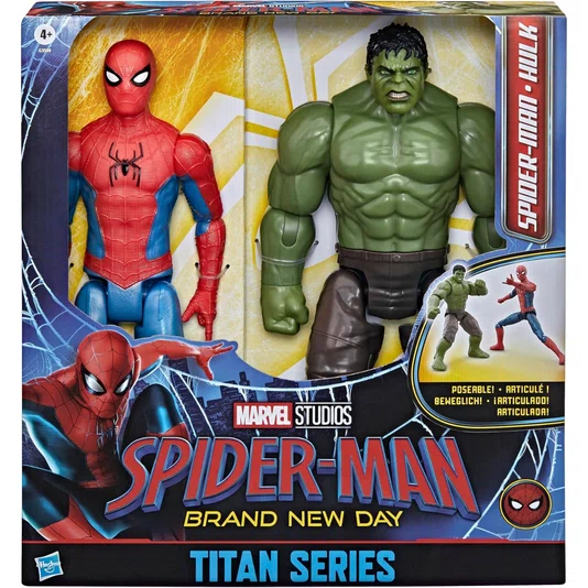 Boneco Homem Aranha e Hulk Marvel Studios Um Novo Dia Hasbro