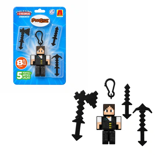 Boneco Jazz Ghost Chaveiro 8 cm com Ferramentas Algazarra