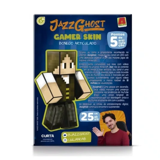 Boneco Jazz Ghost Gamer Skin 25 Cm Algazarra