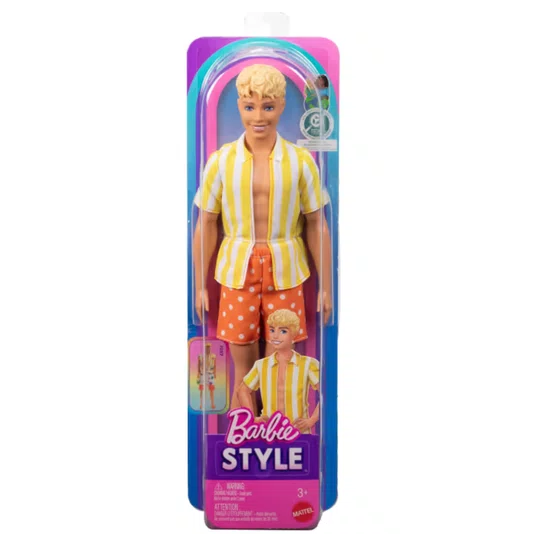Boneco Ken Fashionista Loiro com Camisa Listrada #252 Mattel