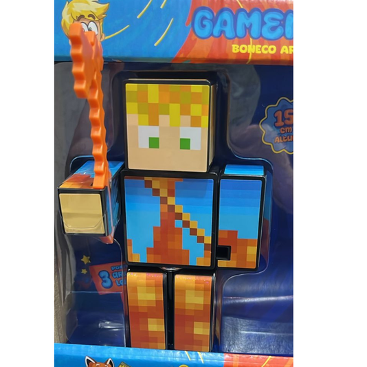 Boneco Lopers com Acessórios Gamer Skin 15 cm Algazarra