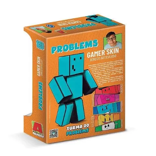 Boneco Problems Gamer Skin Turma do Problems 25 cm Algazarra