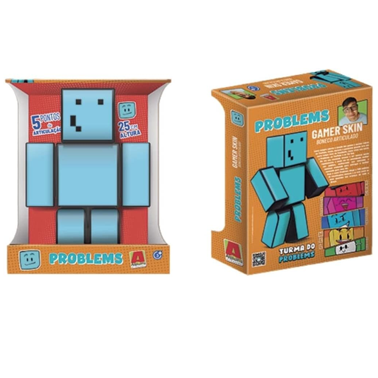 Boneco Problems Gamer Skin Turma do Problems 25 cm Algazarra