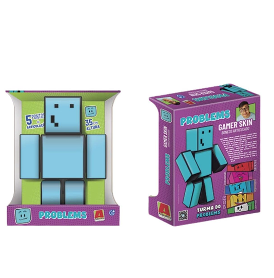 Boneco Problems Gamer Skin Turma do Problems 35 cm Algazarra