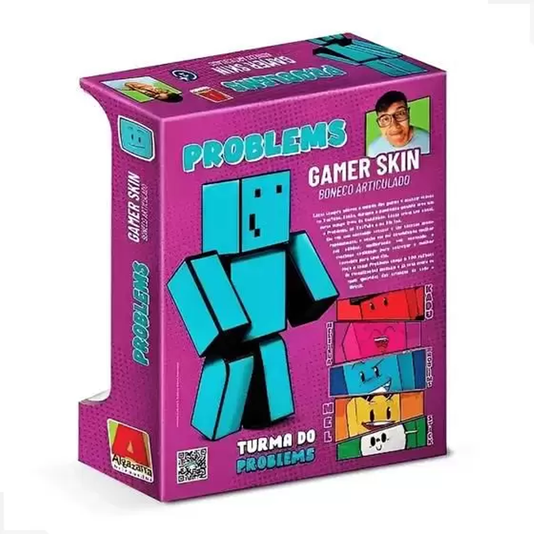 Boneco Problems Gamer Skin Turma do Problems 35 cm Algazarra