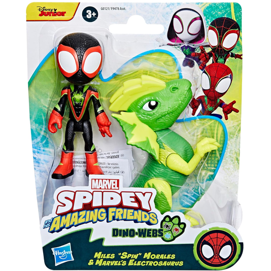Boneco Spidey Miles Morales e Electrosaurus Marvel Spidey And His Amazing Friends Hasbro