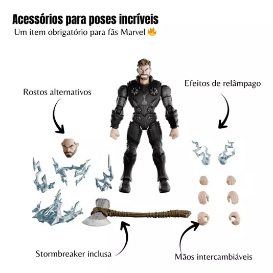 Boneco Thor Champion Class Marvel Studios The Infinity Saga Blokees Polibrinq