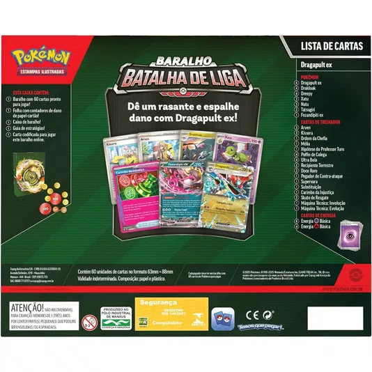Box Pokémon Baralho Batalha de Liga Dragapult EX com 60 Cartas Copag