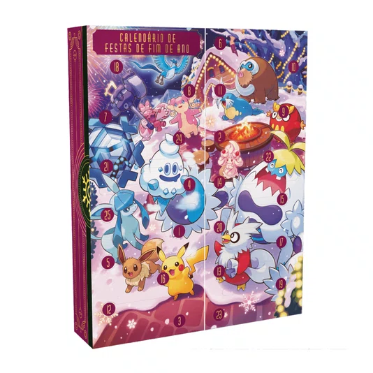 Box Pokémon Calendário de Festas de Fim de Ano 2025 98 Cartas Copag