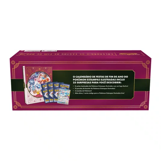 Box Pokémon Calendário de Festas de Fim de Ano 2025 98 Cartas Copag