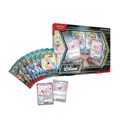 Box Pokémon Coleção de Torneios Lílian 50 Cartas Copag