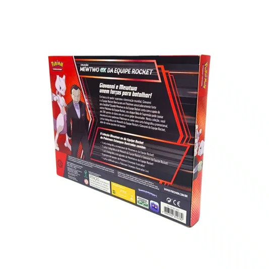 Box Pokémon Coleção Mewtwo Ex da Equipe Rocket EV 40 Cartas Copag 