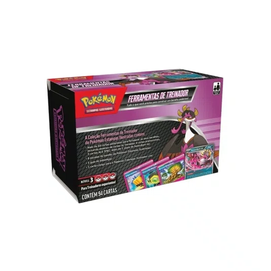 Box Pokémon Ferramentas de Treinador Fezandipiti Ex 94 Cartas Copag