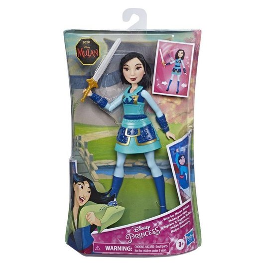 Boneca Princesas Disney Mulan Guerreira Hasbro 