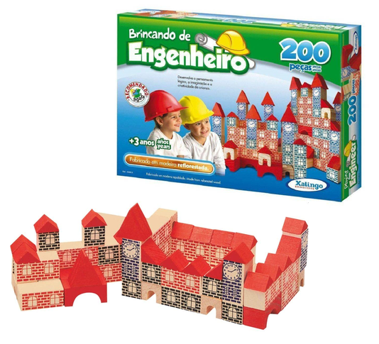 Brincando de Engenheiro 200 Peças Xalingo