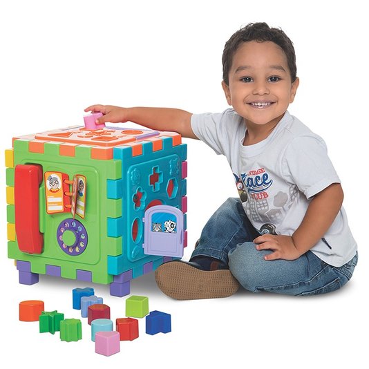 Brinquedo Educativo Cubo Didático Grande Mercotoys Brinquedos