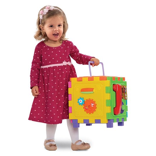 Brinquedo Educativo Cubo Didático Grande Mercotoys Brinquedos