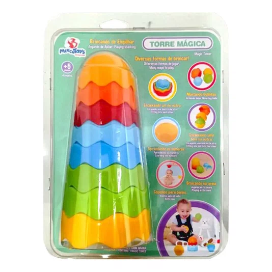 Brinquedo de Empilhar Torre Mágica Mercotoys Brinquedos