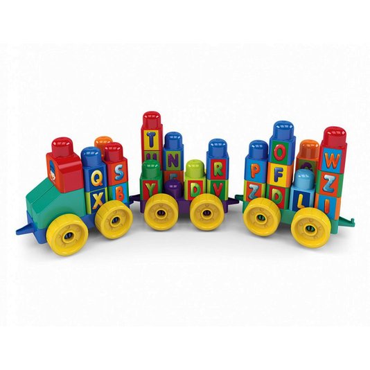 Brinquedo Educativo Trenzinho do ABC 44 Peças Dismat