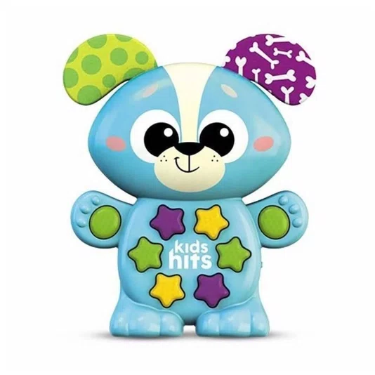 Cachorrinho Musical Azul Kids Hits Aprenda Comigo Shiny Toys