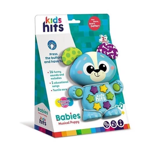 Cachorrinho Musical Azul Kids Hits Aprenda Comigo Shiny Toys