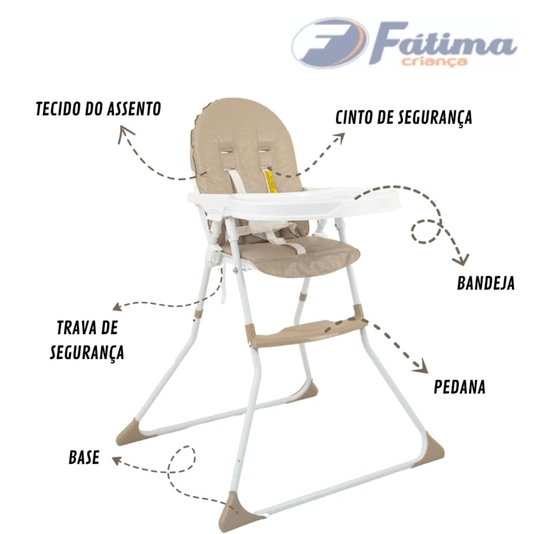 Cadeira de Alimentação Alta Nick Sand Areia Galzerano 
