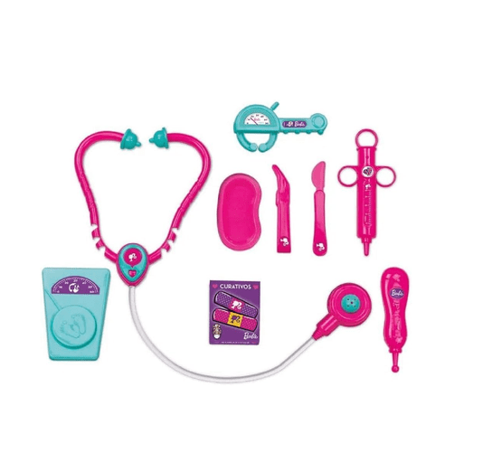 Caixa de Kit Médico Barbie Doutora Barão Toys 