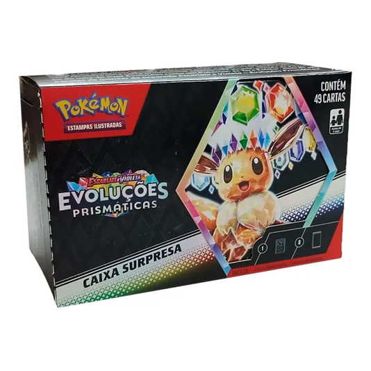 Caixa Surpresa Pokémon Evoluções Prismáticas 49 Cartas Copag