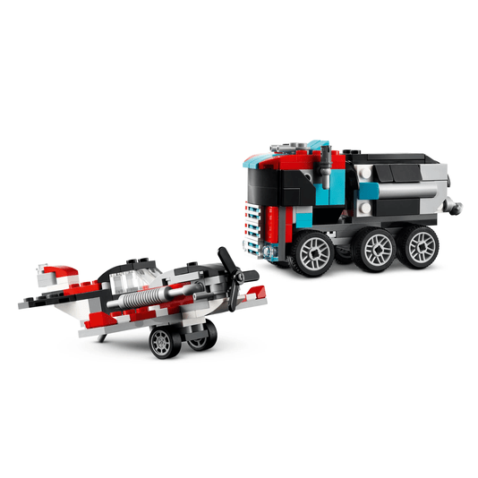 Caminhão Plataforma Com Helicóptero Lego Creator 3 em 1