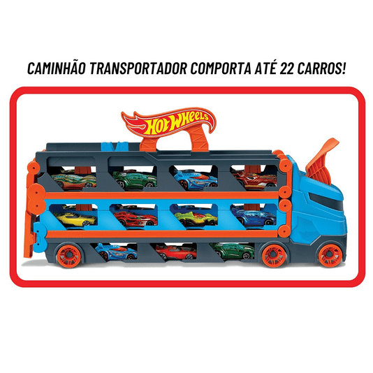 Caminhão Transportador e Pista de Corrida Speedway Hauler Hot Wheels Mattel 