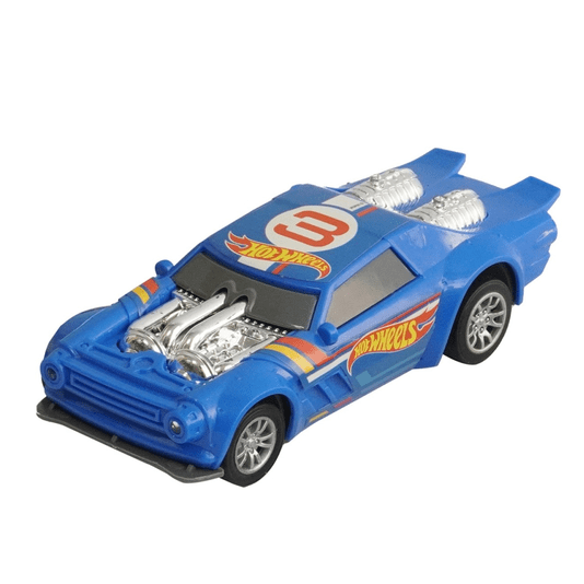  Carro Fricção Fast Racer Com Luz E Som Azul 13cm Hot Whells Multikids