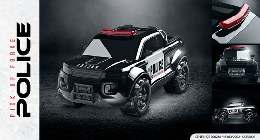 Carro Pick Up Force Police Roma Brinquedos Preto