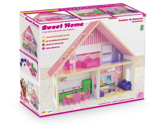 Casinha de Bonecas Sweet Home com Móveis Junges 
