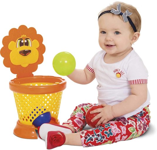 Cesta de Basquete Didática Basket Ball Baby Leão Mercotoys 