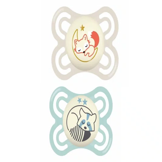 Chupeta de Silicone Perfect Night 0 a 6 meses Embalagem Dupla Azul MAM