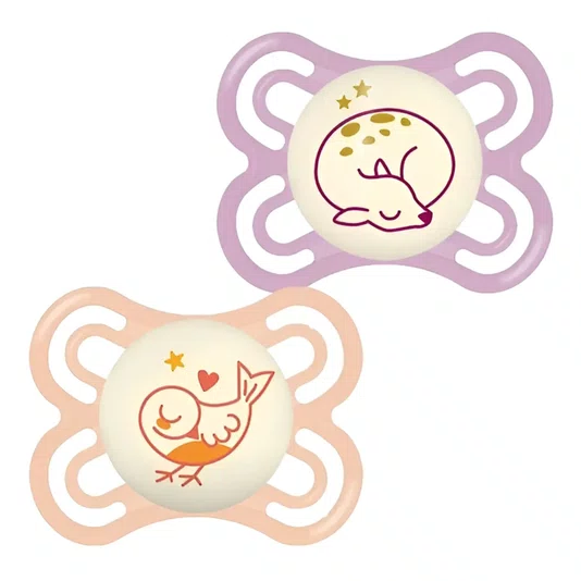 Chupeta de Silicone Perfect Night 0 a 6 meses Embalagem Dupla Rosa MAM
