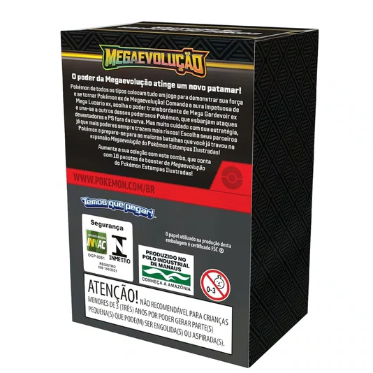 Combo de Pacotes Booster Megaevolução Pokémon 108 Cartas Copag
