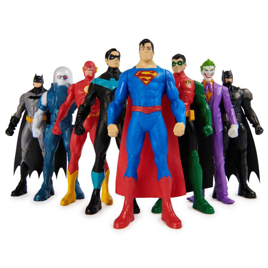 Conjunto 8 Bonecos Heróis e Vilões de 15cm Batman Sunny