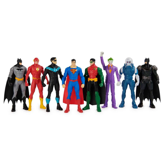 Conjunto 8 Bonecos Heróis e Vilões de 15cm Batman Sunny
