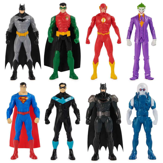 Conjunto 8 Bonecos Heróis e Vilões de 15cm Batman Sunny