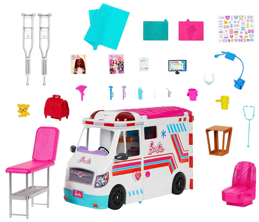 Conjunto Barbie Ambulância e Clínica Médica Mattel 