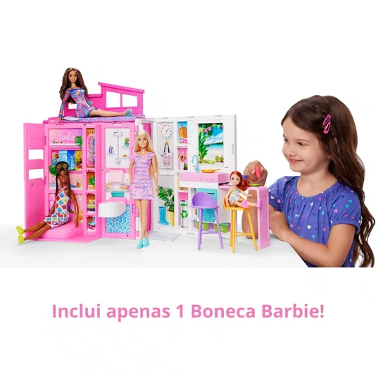 Conjunto Barbie Casa Glam c/ Boneca Mattel